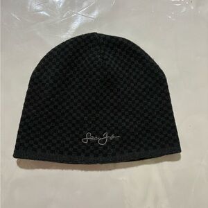 Sean John Black and grey. Checkered Beanie Hat
